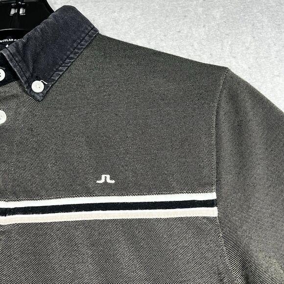 J Lindeberg Polo Golf Shirt Mens Size Small Gray Short Sleeve Collared Logo - Picture 3 of 12